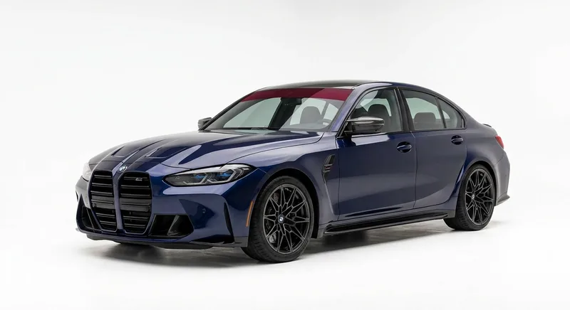 Sedan with a tinted strip highlighted in red across the top edge of the windshield, showing the Windshield Strip (Brow) coverage